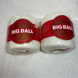 Clarks Big Ball Art B 345 Cord Crochet 400 Yds x 2 Color 100% Mercerized Cotton